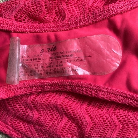 NEW - AERIE - Barbiecore Pink Coral Crocheted Bikini Bottoms - Size Large - Picture 4 of 8